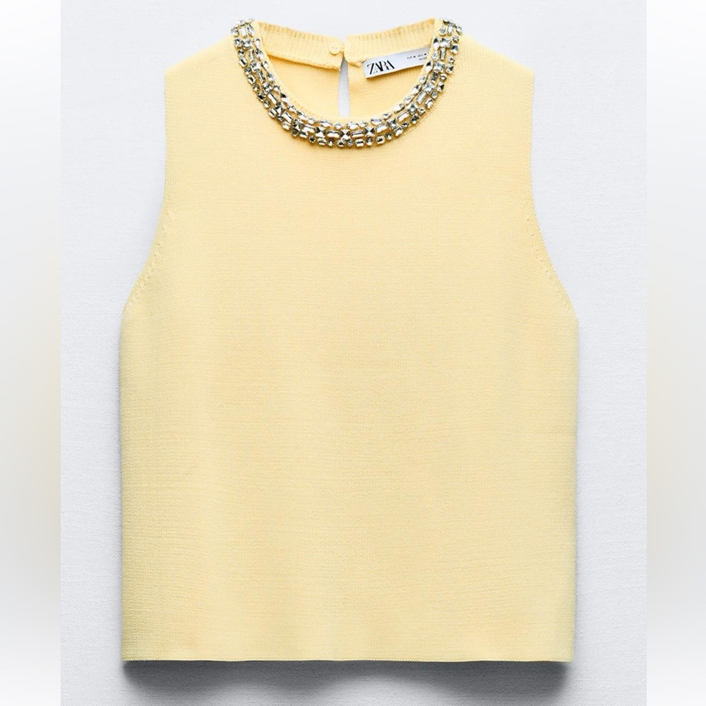 ZARA Jewel Plain Knit Top